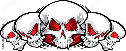 5 skulls tattoo