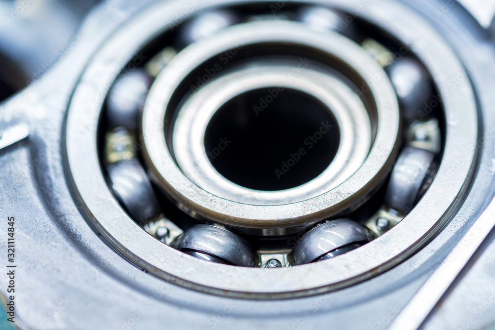 Close-up ball bearing in car automatic transmission Close-up ball bearing in car automatic transmission