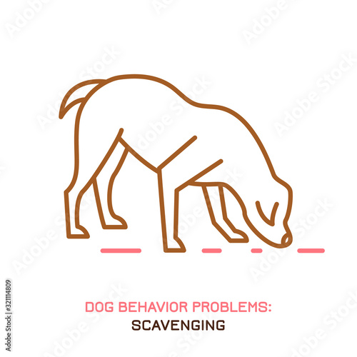 Dog behavior problem icon