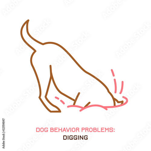 Dog behavior problem icon