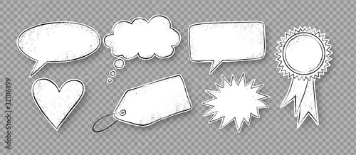 Grunge speech bubbles stickers