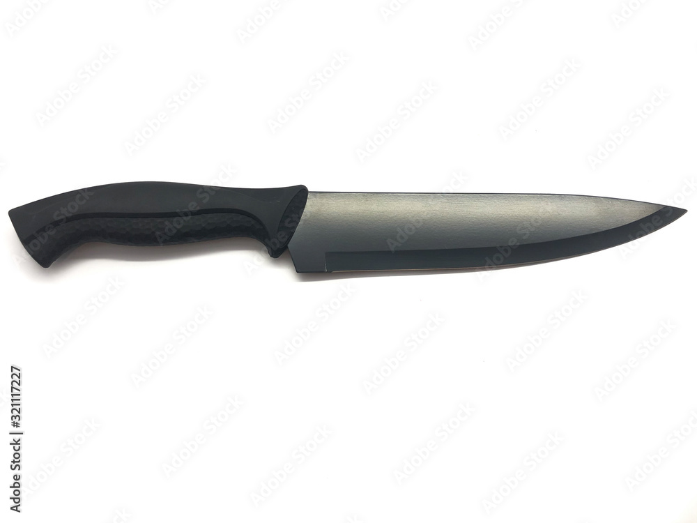 Utility knife isolated on a white background. Black sharp knife. Paring knife. Carving knife. Utility knife isolated on a white background. Black sharp knife. Paring knife. Carving knife.