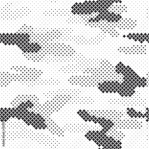 Seamless pattern Halftone camouflage abstract Modern vector background