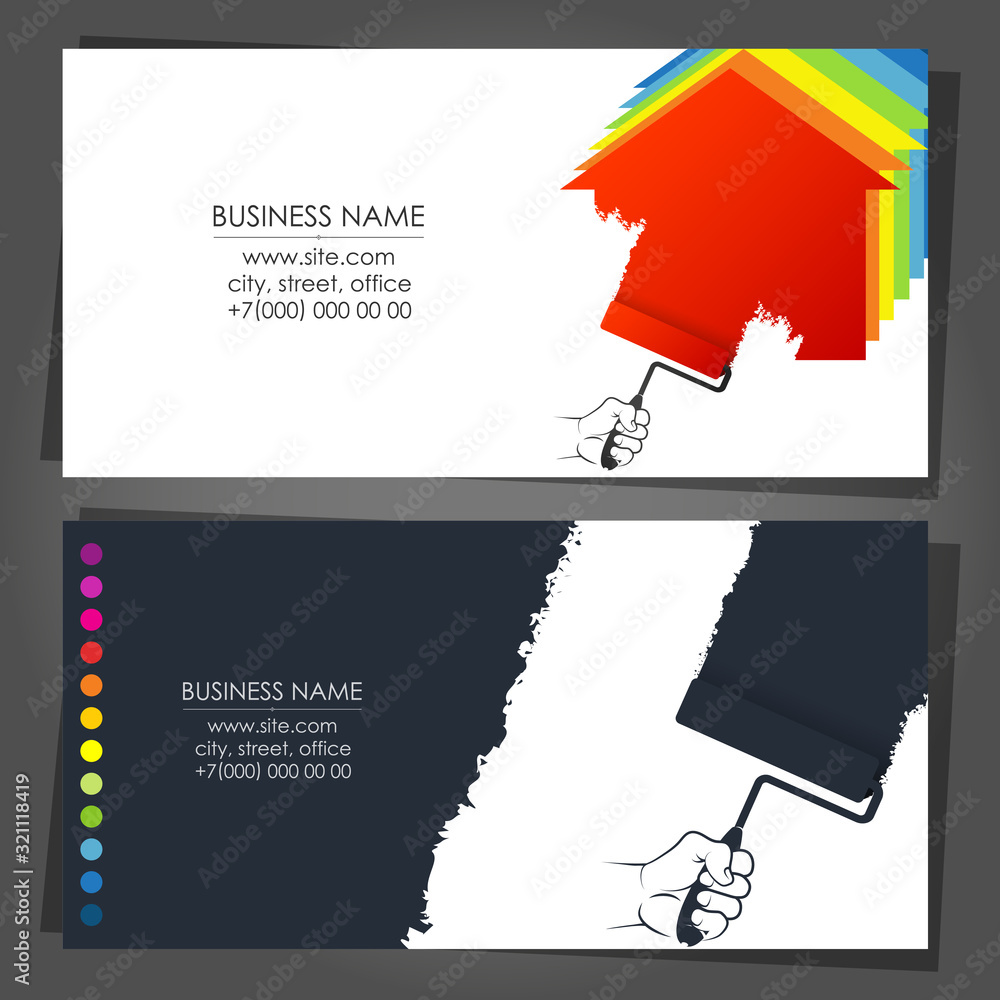 Painter business card for painting vector de Stock Adobe Stock