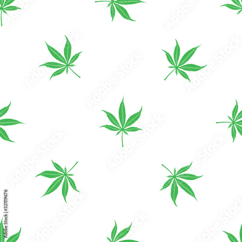 Seamless pattern of cannabis leaves. Vector for design and printing