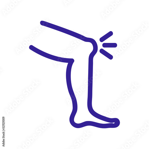 pain knee icon vector. Thin line sign. Isolated contour symbol illustration