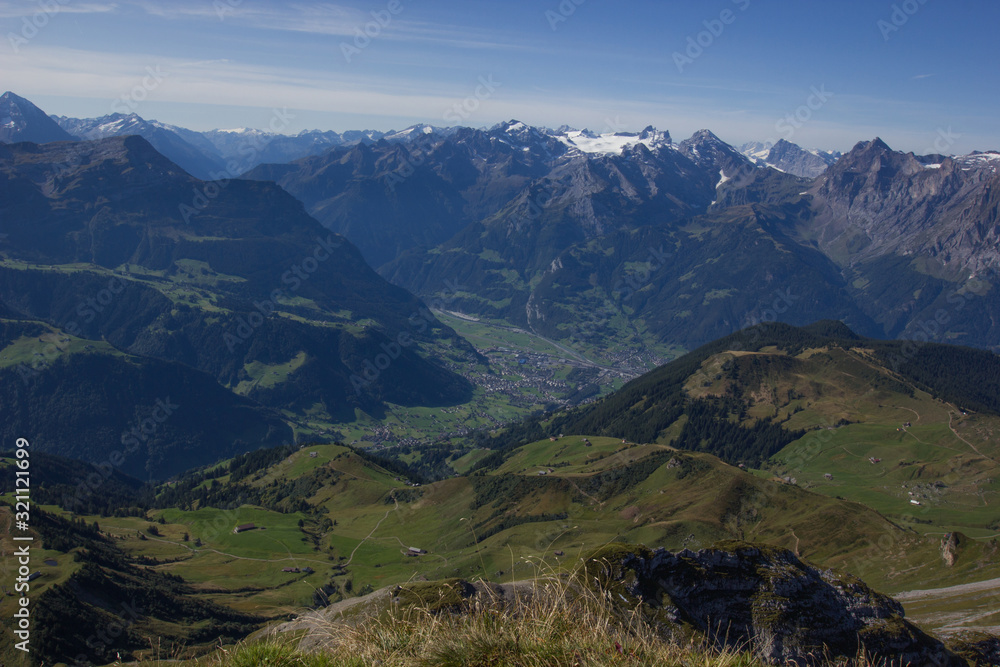 View towards the valley of the river Reuss in Central Switzerland