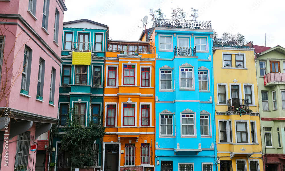 Old Houses in Fener District, Istanbul, Turkey