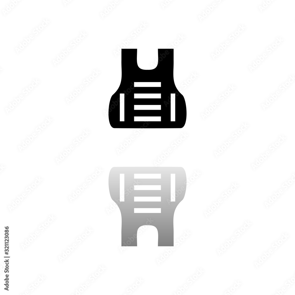 Bullet proof vest body armor suit icon flat Bullet proof vest body armor suit icon flat