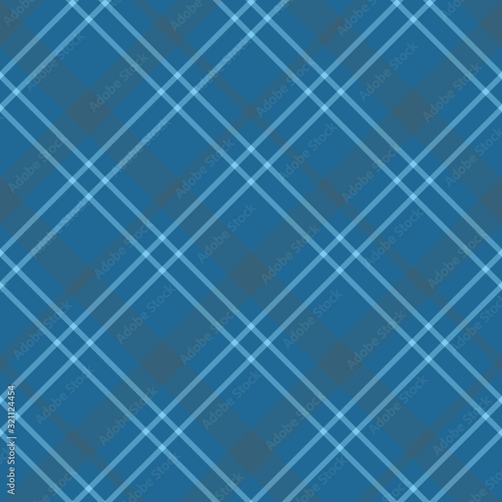 Fototapeta premium Seamless pattern in wonderful night blue colors for plaid, fabric, textile, clothes, tablecloth and other things. Vector image. 2