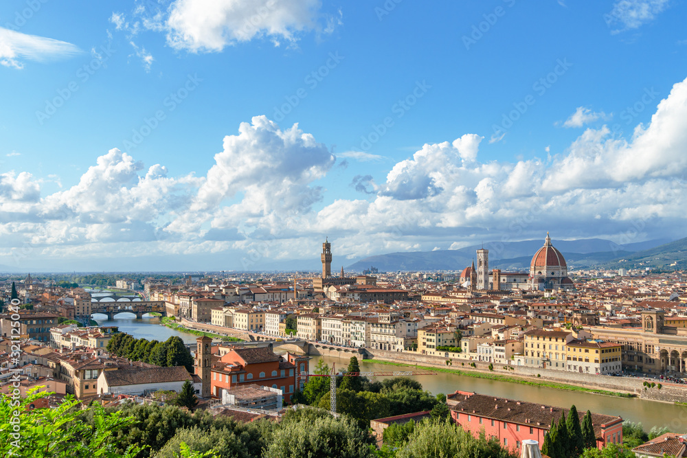 Cityscape of Florence and Saint Mary of the Flower in Florence. Italy