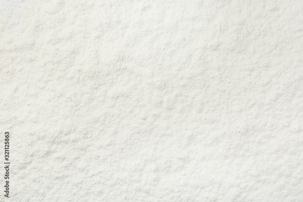 Pile of organic flour as background, top view - obrazy, fototapety, plakaty 