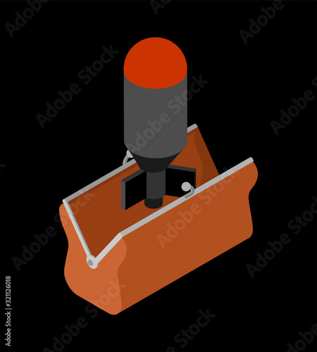 Missile in wallet. Flying bomb flies out of valise