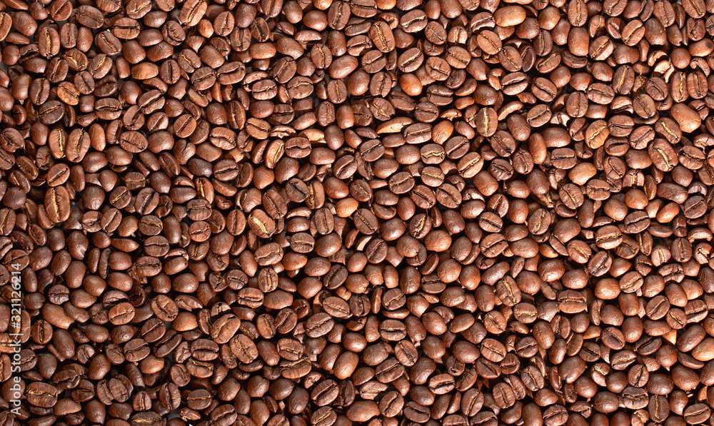 Texture of coffee seeds, selective focus, close-up Texture of coffee seeds, selective focus, close-up