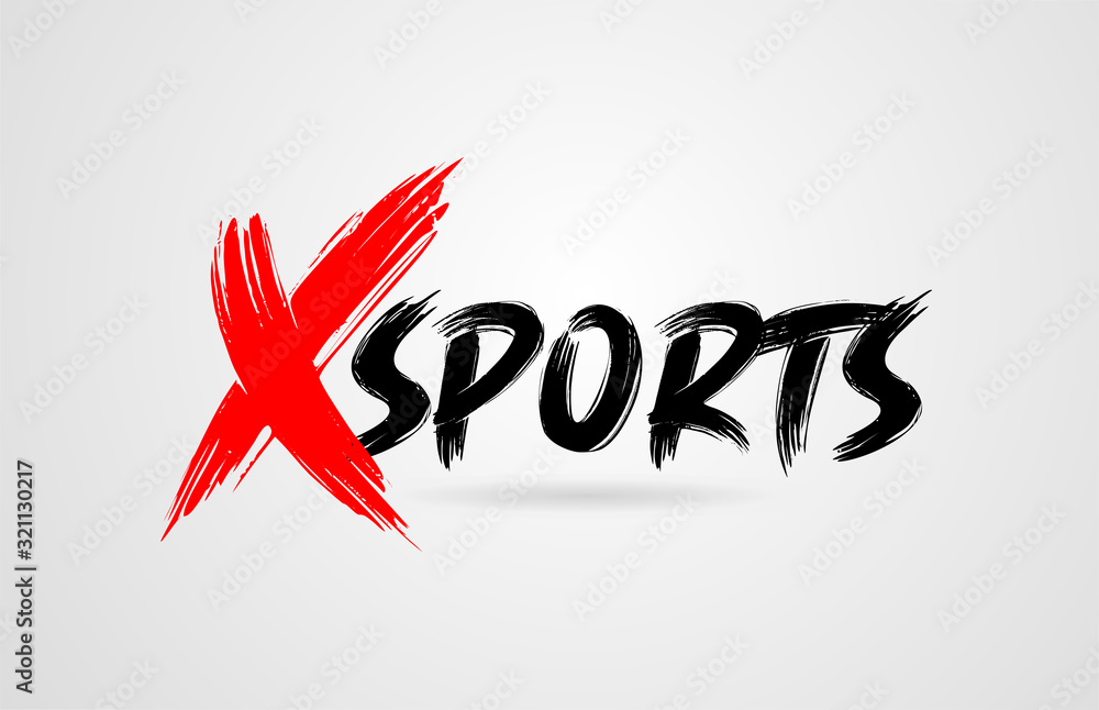 X sports grunge brush stroke word text for typography icon logo design X sports grunge brush stroke word text for typography icon logo design