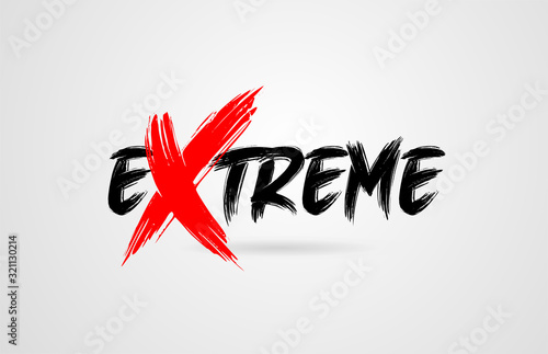 extreme grunge brush stroke word text for typography icon logo design