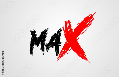 max grunge brush stroke word text for typography icon logo design photo