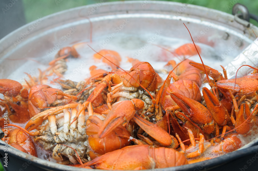boiled crawfish on a plate boiled crawfish on a plate