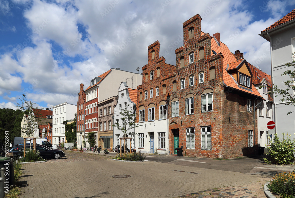Street in historical Lubeck, Germany