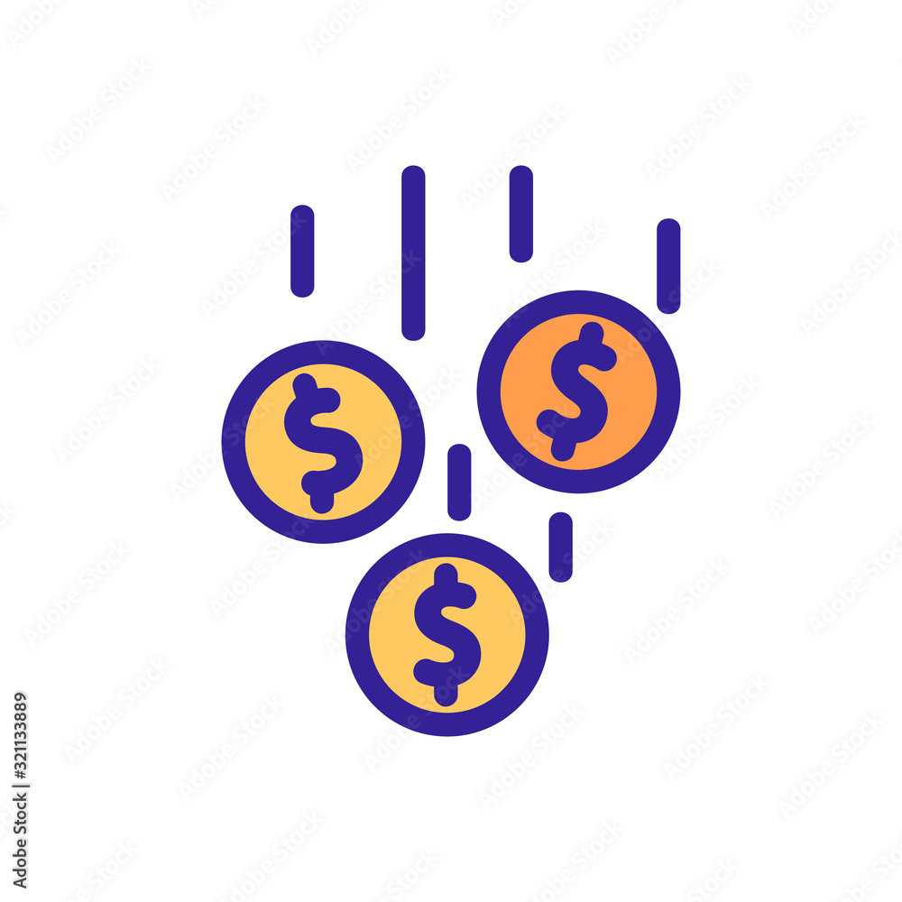 Money is falling icon vector. Thin line sign. Isolated contour symbol illustration Money is falling icon vector. Thin line sign. Isolated contour symbol illustration
