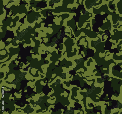 Camouflage pattern for hunting. Army background repeat print. Fashionable stylish element. Texture military camouflage repeats seamless army green hunting