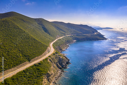 Aerial view of Corsica coastline