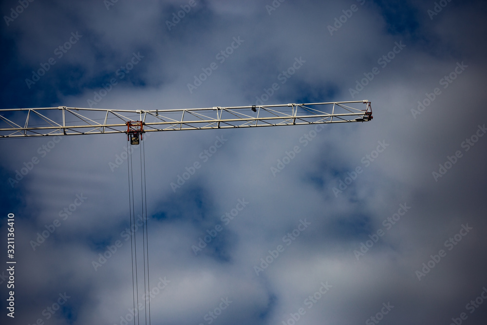close view of tower crane arm