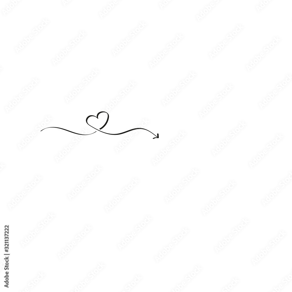 heart hand draw. vector illustration Isolated on white background ...