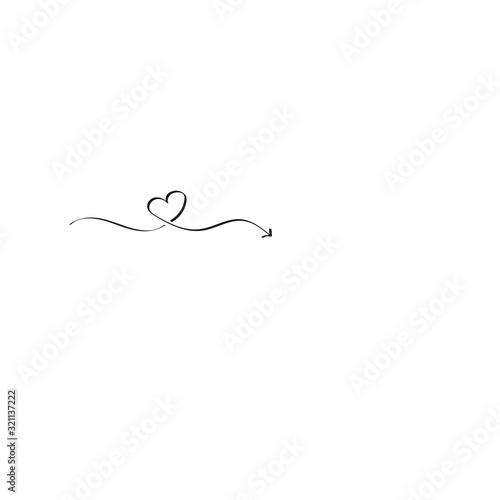 heart hand draw. vector illustration Isolated on white background. Vector illustration