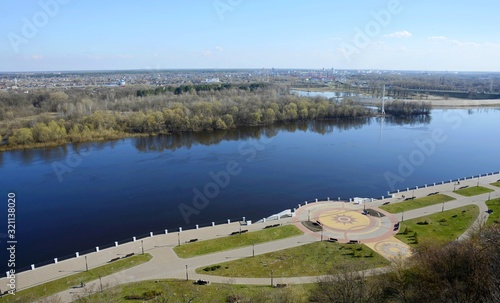 The embankment of the Sozh River. The natural-architectural ensemble of the picturesque bank of the Sozh River. Gomel Palace and Park Ensemble photo