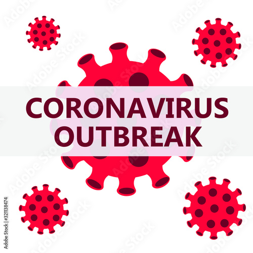 Concept of 2019-nCov novel Coronavirus outbreak.vector illustration.Coronavirus cell on white backgroun.China pathogen respiratory coronaviru,SARS pandemic risk alert.