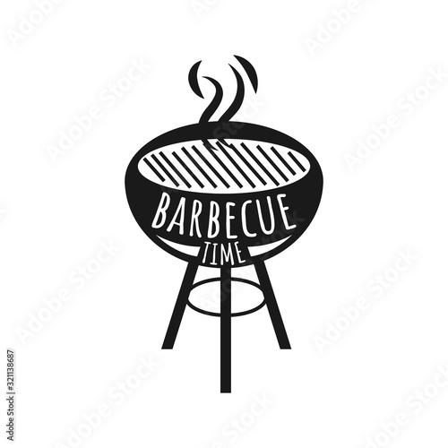 BBQ time. Hand drawn typography poster.Vector Typography.