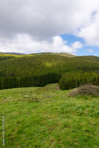 Volcanic landscape of Misterios Negros  Terceira  Azores  Portugal