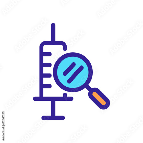 magnifying glass icon vector. Thin line sign. Isolated contour symbol illustration