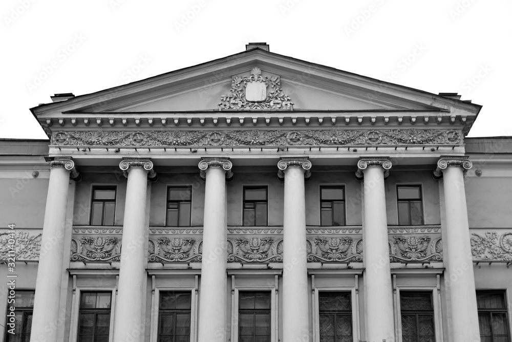 Fragment of old building in the historical center of St. Petersburg. Fragment of old building in the historical center of St. Petersburg.