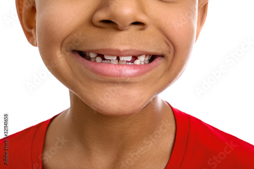 Smiling African-American bo...