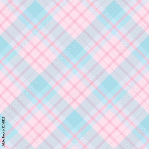 Seamless pattern in pastel pink and blue colors for plaid, fabric, textile, clothes, tablecloth and other things. Vector image. 2