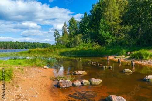 Small tributary of the Oredezh river.Leningrad oblast.Russia photo