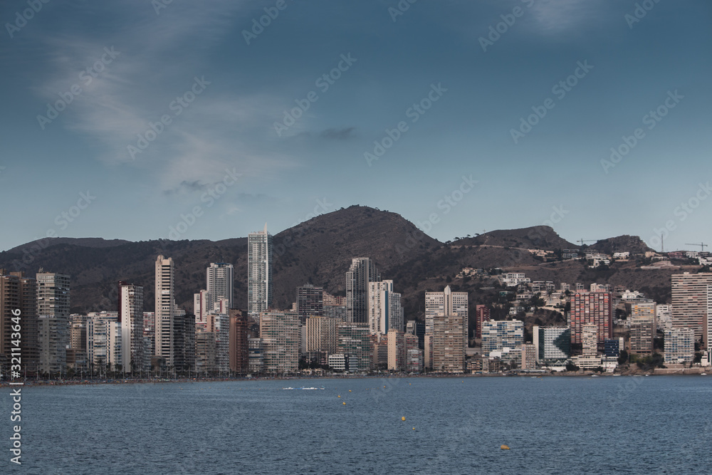 Fototapeta premium Skyline en Benidorm, Alicante, España