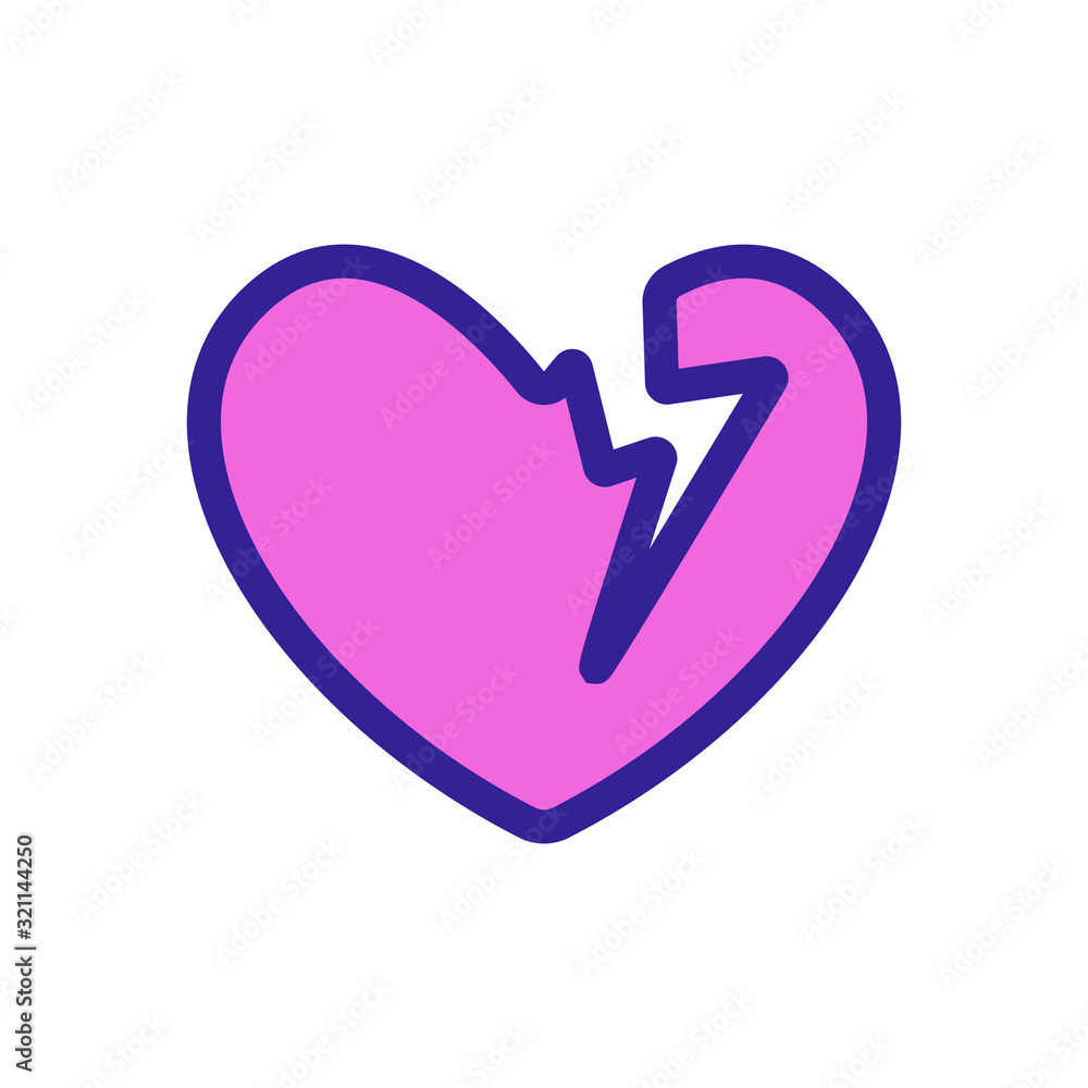 crack icon vector. Thin line sign. Isolated contour symbol illustration