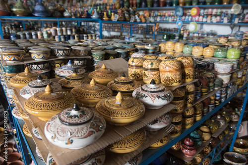 Moroccan souvenirs market (selective focus)
