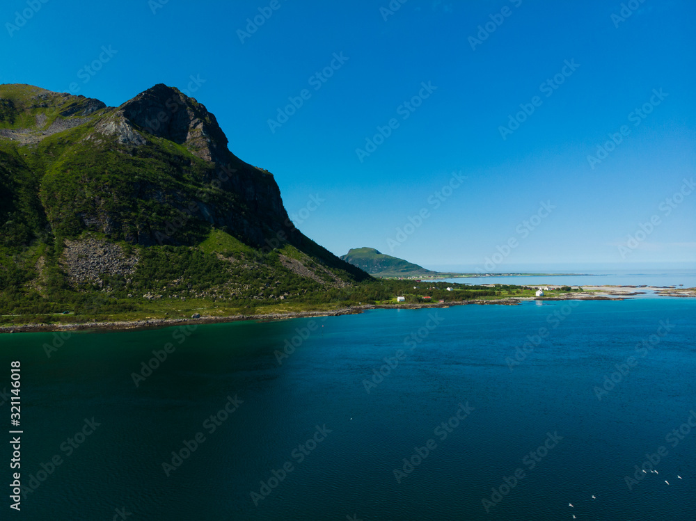 Seascape on Gimsoya island, Lofoten Norway