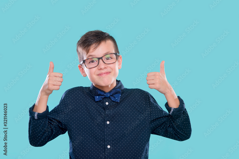 Smiling teenage boy of thirteen saying Ok. Smiling teenage boy of thirteen saying Ok.