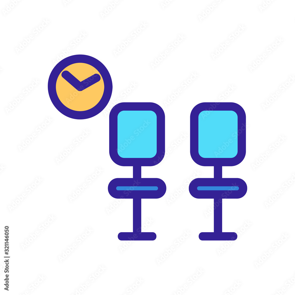 Two chairs being an icon vector. Thin line sign. Isolated contour symbol illustration Two chairs being an icon vector. Thin line sign. Isolated contour symbol illustration