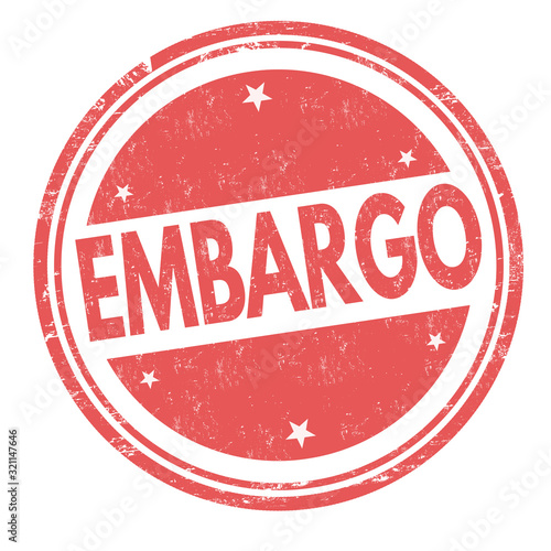 Embargo sign or stamp