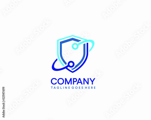 security shield template vector