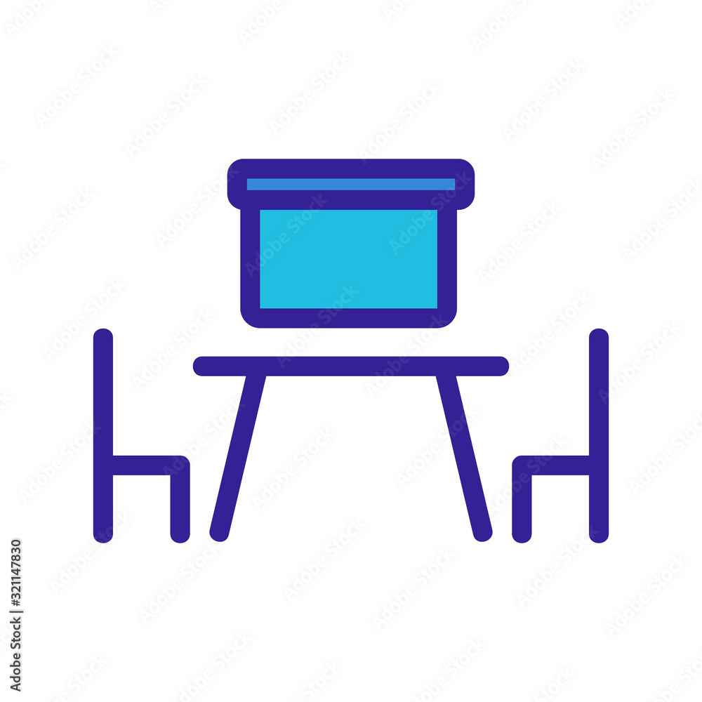 The negotiating room is an icon vector. Thin line sign. Isolated contour symbol illustration The negotiating room is an icon vector. Thin line sign. Isolated contour symbol illustration
