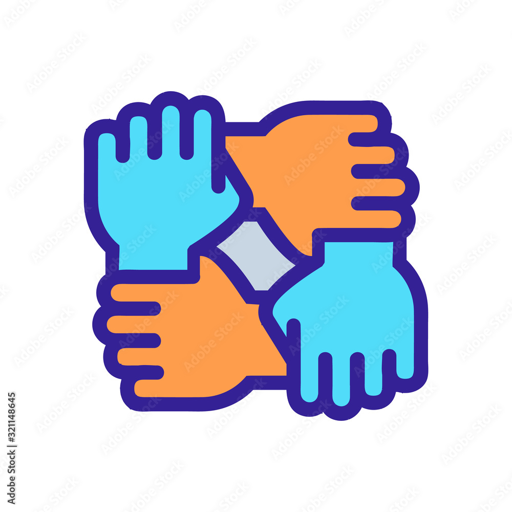 mutual aid icon vector. Thin line sign. Isolated contour symbol illustration mutual aid icon vector. Thin line sign. Isolated contour symbol illustration