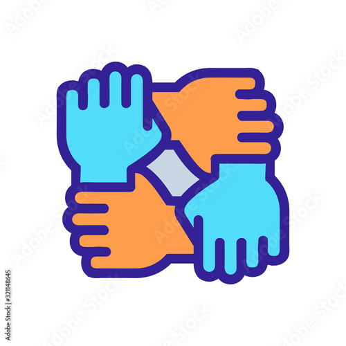 mutual aid icon vector. Thin line sign. Isolated contour symbol illustration