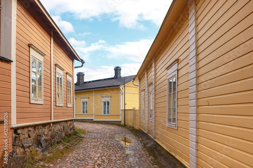 Fragment of a small street in the town of Porvoo